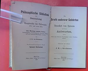 Bild des Verkufers fr Die Briefe mehrerer Gelehrten an Benedict von Spinoza und dessen Antworten. Sechsundvierzigster Band: Spinozas Briefwechsel.Philosophische Bibliothek oder Sammlung der Hauptwerke der Philosophie alter und neuer Zeit. zum Verkauf von biblion2