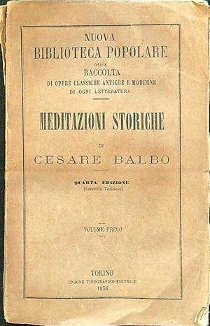 Bild des Verkufers fr Meditazioni storiche volume primo zum Verkauf von Librodifaccia