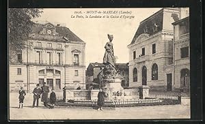 Carte postale Mont-de-Marsan, La Poste, la Landaise et la Caisse d`Epargne