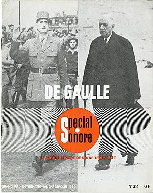 "DE GAULLE" / Magazine sonore avec 33 tours souple original français 17cm / SPÉCIAL SONORE N° 33 ...