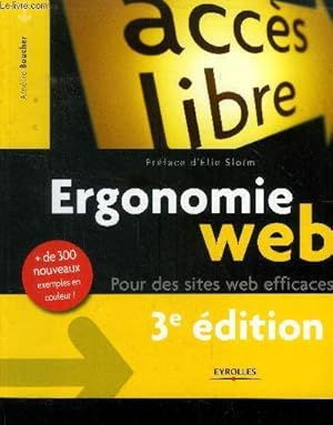 Image du vendeur pour Ergonomie web. Pour des sites web efficaces mis en vente par Le-Livre