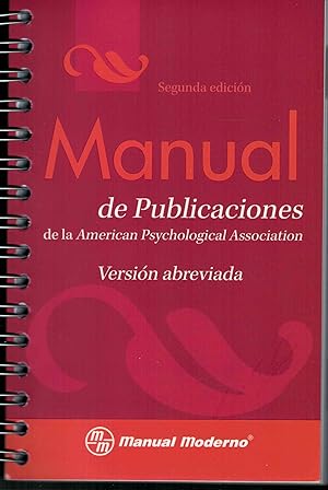 Imagen del vendedor de Manual de Publicaciones de la American Psychological Association. Versin abreviada a la venta por Librera Santa Brbara