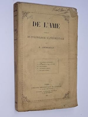 Seller image for De l'me, essai de psychologie exprimentale. for sale by Librairie Douin