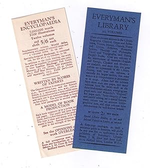 Bild des Verkufers fr [ephemera] Everyman's Library / Everyman's Encyclopaedia advertising insert bookmarks zum Verkauf von CARDINAL BOOKS  ~~  ABAC/ILAB