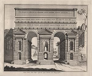 Bild des Verkufers fr Porta Naevia, alias Major, informis aquae Claudiae, cum ichnographia" - Roma Rome Rom Porta Maggiore architecture Architektur Italia Italy Italien veduta incisione acquaforte zum Verkauf von Antiquariat Steffen Vlkel GmbH