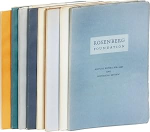 Rosenberg Foundation Annual Report For 1956 [through 1964]. Nine Volumes