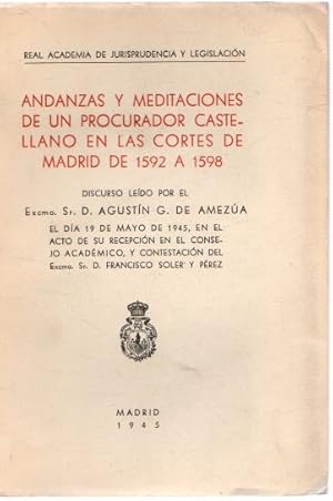 Imagen del vendedor de Andanzas y meditaciones de un procurador castellano en las cortes de Madrid de 1952 a 1958 . a la venta por Librera Astarloa