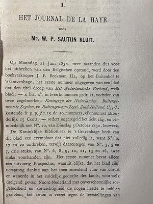 Bild des Verkufers fr Het journal de la Haye, [Leiden, Brill 1879], 159 pp. zum Verkauf von Antiquariaat Arine van der Steur / ILAB