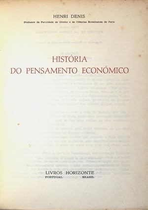 Seller image for HISTRIA DO PENSAMENTO ECONMICO for sale by Livraria Castro e Silva