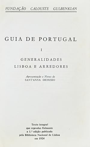 Seller image for GUIA DE PORTUGAL. [EDIES MISTAS, 8 VOLS.] for sale by Livraria Castro e Silva
