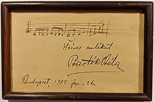 Autograph Musical Quotation of Schumann's Album für die Jugend, Signed and Inscribed by Béla Bartók