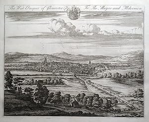 West Prospect of GLOUCESTER CITY Johannes Kip bird's eye antique print 1768