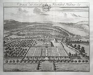 WYCK, WICK, Gloucestershire, Johannes KIP bird's eye antique print 1768