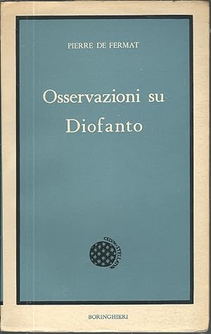 Seller image for OSSERVAZIONI SU DIOFANTO EMCICLOPEDIA DI AUTORI CLASSICI for sale by Libreria Rita Vittadello