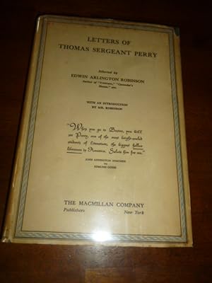 Imagen del vendedor de Selections from the Letters of Thomas Sergeant Perry a la venta por Gargoyle Books, IOBA