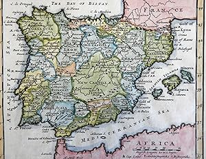 Spain & Portugal Iberian Peninsula Lisbon Madrid Barcelona 1700 Moll map