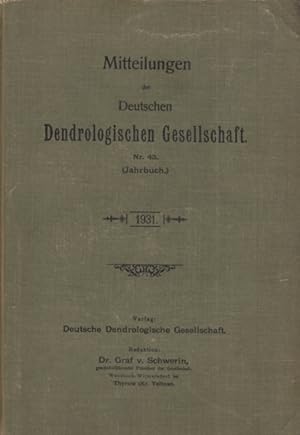 Imagen del vendedor de Mitteilungen der Deutschen Dendrologischen Gesellschaft Nr. 43 (Jahrbuch) 1931 a la venta por Leipziger Antiquariat