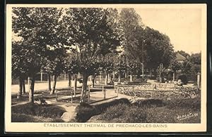Carte postale Prechacq-les-Bains, Etablissement Thermal et ensemble du Parc