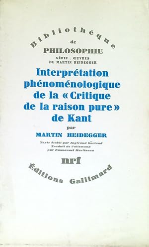 Image du vendeur pour Interpretation phenomenologique de la Critique de la raison pure de Kant mis en vente par Librodifaccia