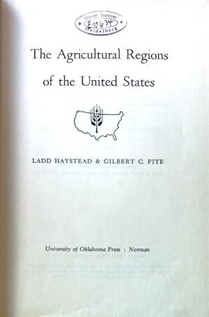 Imagen del vendedor de The Agricultural Regions of the United States; a la venta por books4less (Versandantiquariat Petra Gros GmbH & Co. KG)