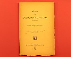 Zeitschrift für die Geschichte des Oberrheins. Band 33. Heft 1 von 1918.