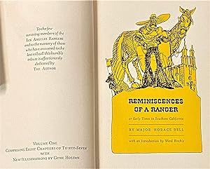 Seller image for Reminiscences of a Ranger, or Early Times in Southern California, Volume 1 for sale by My Book Heaven