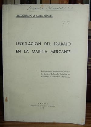 Imagen del vendedor de LEGISLACION DEL TRABAJO EN LA MARINA MERCANTE a la venta por Fbula Libros (Librera Jimnez-Bravo)