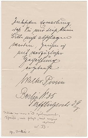 Autograph poem signed