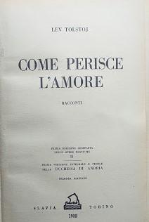 Come perisce l'amore, racconti