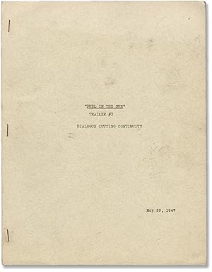 Bild des Verkufers fr Duel in the Sun (Original Post-production Trailer #3 Dialogue Cutting Continuity script for the 1946 film) zum Verkauf von Royal Books, Inc., ABAA