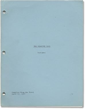 Bild des Verkufers fr The Paradine Case (Original Costumes script for the 1947 film) zum Verkauf von Royal Books, Inc., ABAA