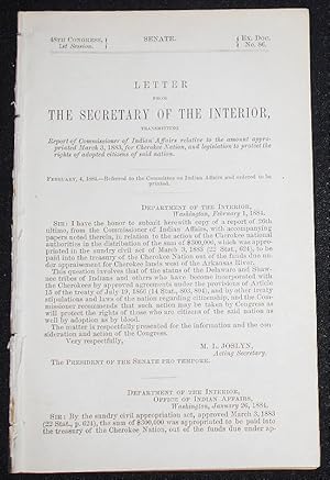 Letter from the Secretary of the Interior, Transmitting Report of Commissioner of Indian Affairs ...