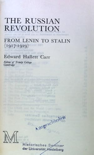 Seller image for The Russian Revolution from Lenin to Stalin, 1917-1929; for sale by books4less (Versandantiquariat Petra Gros GmbH & Co. KG)