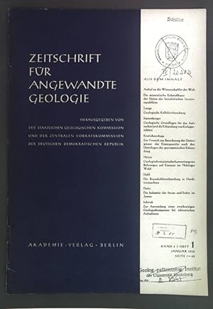 Bild des Verkufers fr Geologische Kollektivforschung. - in: Zeitschrift fr angewandte Geologie Band 4, Heft 1, 1958. zum Verkauf von books4less (Versandantiquariat Petra Gros GmbH & Co. KG)