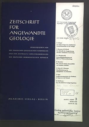 Imagen del vendedor de Zu einigen Fragen der sozialistischen Gemeinschaftsarbeit in der Geologie. - in: Zeitschrift fr angewandte Geologie Band 6, Heft 3, 1960. a la venta por books4less (Versandantiquariat Petra Gros GmbH & Co. KG)