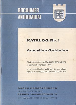 Bochumer Antiquariat. Katalog. Buchhandlung - Antiquariat Oscar Hengstenberg, Bochum.