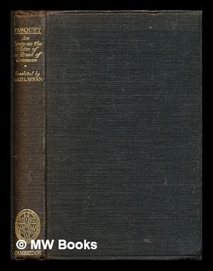 Bild des Verkufers fr An essay on the origins of the House of Commons / D. Pasquet ; translated by R.G.D. Laffan ; with a preface and additional notes by Gaillard Lapsley zum Verkauf von MW Books