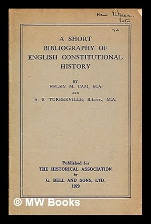 Seller image for Bibliography of English constitutional history / by Helen M. Cam and A.S. Turberville for sale by MW Books