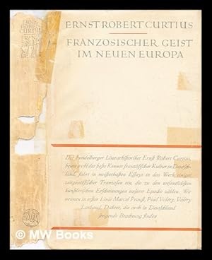 Seller image for Franzsischer Geist im neuen Europa / von Ernst Robert Curtius for sale by MW Books