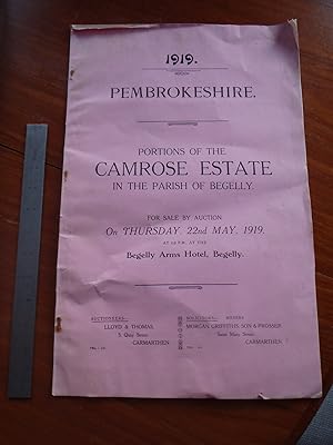 Pembrokeshire - Auction Sale Catalogue for Parts of the Camrose Estate, Begelly, South Wales. 191...