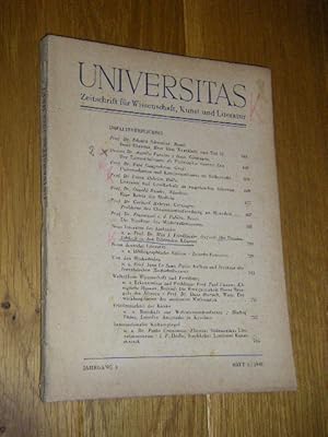 Bild des Verkufers fr Universitas. Zeitschrift fr Wissenschaft, Kunst und Literatur. Heft 6, 1948, 3. Jahrgang zum Verkauf von Versandantiquariat Rainer Kocherscheidt