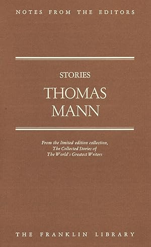 Seller image for Notes from the Editors. - Thomas Mann - Stories for sale by D&D Galleries - ABAA