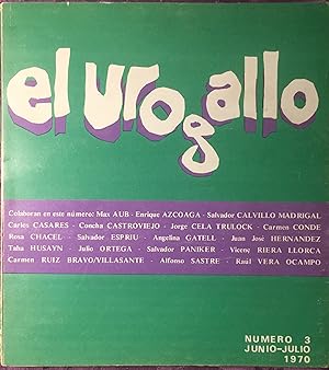 Image du vendeur pour EL UROGALLO N3 Revista Literaria Bimestral Junio Juluio 1970 mis en vente par La Bodega Literaria