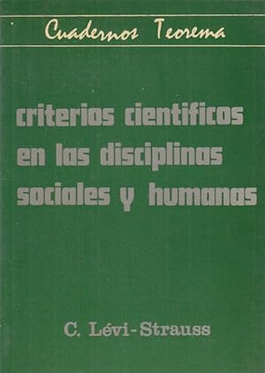 Bild des Verkufers fr CRITERIOS CIENTFICOS EN LAS DISCIPLINAS SOCIALES Y HUMANAS zum Verkauf von Librera Vobiscum
