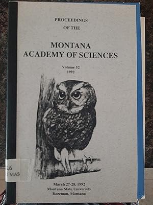 Image du vendeur pour Proceedings of the Montana Academy of Sciences Volume 52 mis en vente par Darby Jones