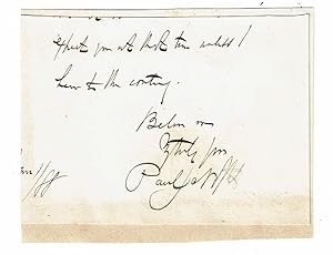 Seller image for AUTOGRAPH CLOSE of a letter SIGNED by the Guernsey watercolor painter PAUL JACOB NAFTEL. for sale by Blue Mountain Books & Manuscripts, Ltd.