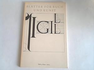 Blätter für Buch und Kunst. Heft 2, Folge 4, 1974