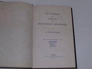Bild des Verkufers fr Grundriss der Geschichte der griechischen Philosophie. zum Verkauf von Der-Philo-soph