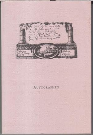 Seller image for Autographen. Gemeinschaftskatalog. Autographen Eberhard Kstler, Antiquariat Susanne Koppel, Antiquariat Halkyone - Detlef Gerd Stechern. for sale by Antiquariat Carl Wegner