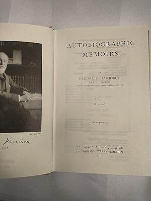 Autobiographic Memoirs Volume II (1870-1910)